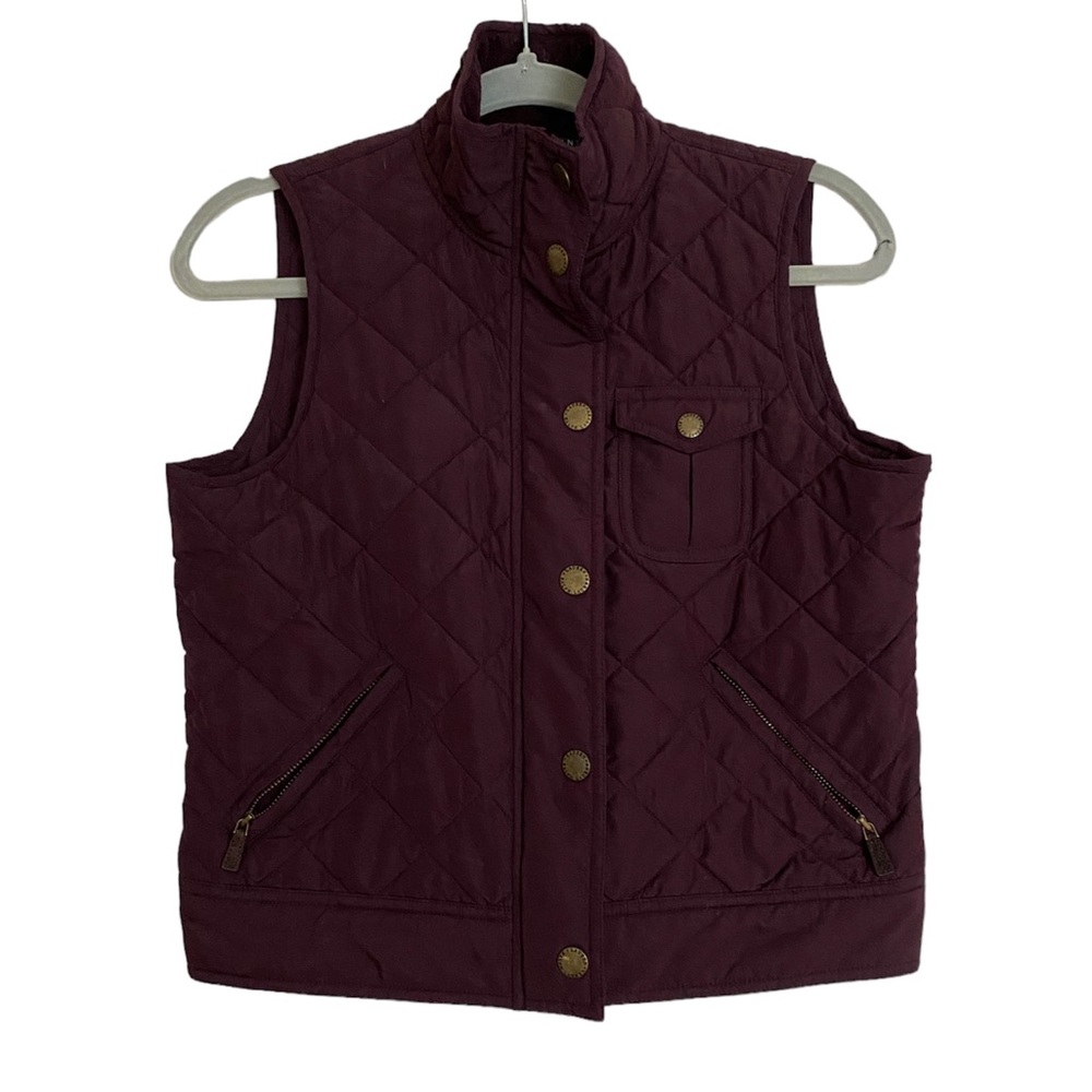 Lauren Ralph Lauren Vest Quilted Puff, Maroon